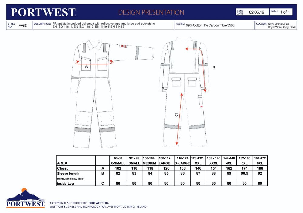 FR50 Size Guide 